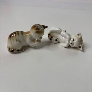 Vintage Cat Figurines Ornaments Kitschy Kitsch Cute VTG Cottage Precious Kittens